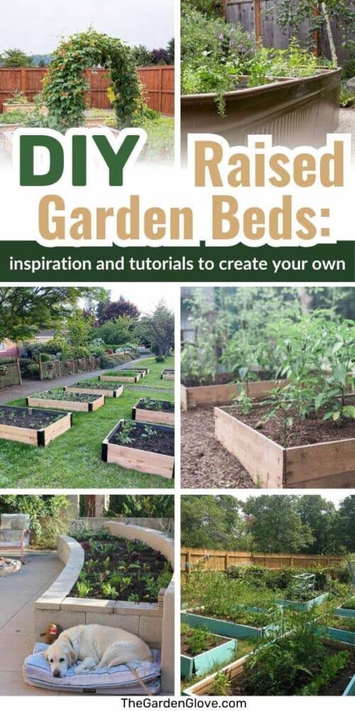 collage of DIY raised garden bed ideas